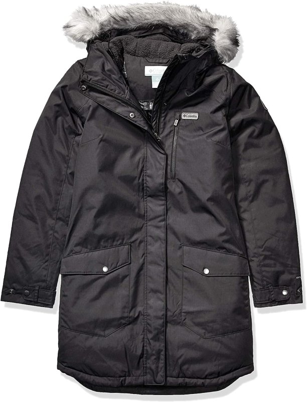 COLUMBIA WOMEN'S BLACK INSULATED LONG JACKET SIZE SMALL - SUTTLE MOUNTAIN
