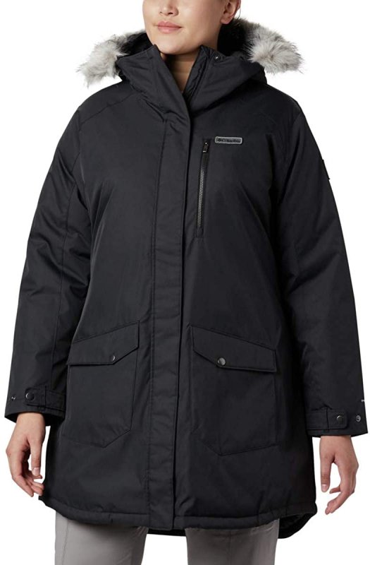 COLUMBIA WOMEN'S BLACK INSULATED LONG JACKET SIZE SMALL - SUTTLE MOUNTAIN