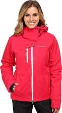 COLUMBIA WOMEN'S MILE SUMMIT JACKET IN RUBY RED - SIZE MEDIUM