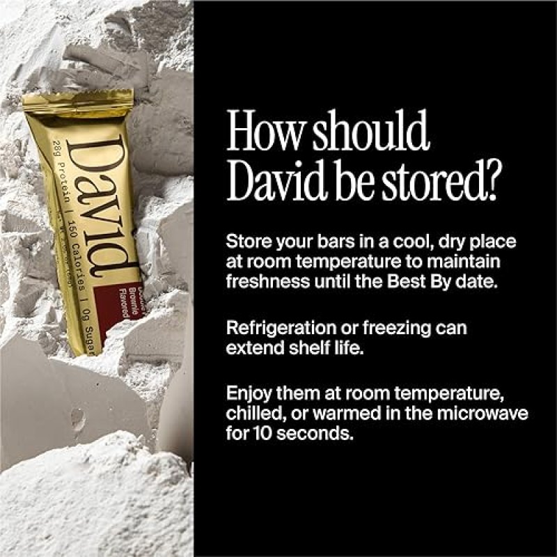 DAVID SUGAR-FREE HIGH PROTEIN BARS - LOW CARB, GLUTEN-FREE SNACK - 28G PROTEIN, 150 CALORIES - SALTED PEANUT BUTTER FLAVOR - PACK OF 12