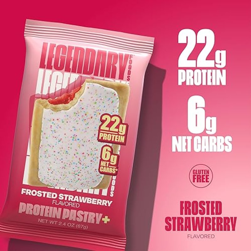 LEGENDARY FOODS PROTEIN PASTRY BUNDLE - LOW CARB MEAL REPLACEMENT BARS - GLUTEN-FREE KETO SNACKS - HEALTHY ENERGY BARS - 16 PACK