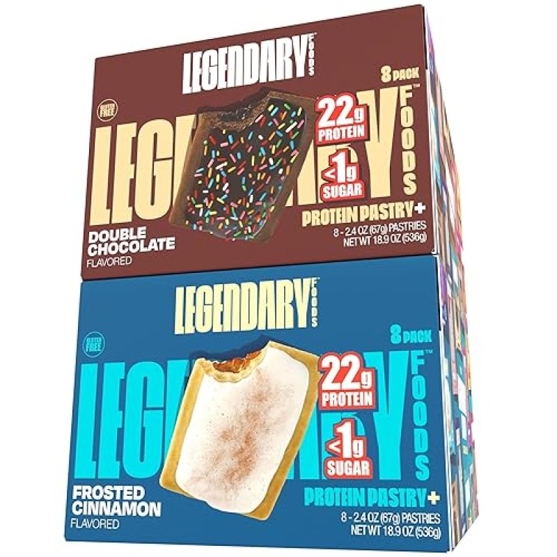 LEGENDARY FOODS LOW CARB PROTEIN PASTRY BUNDLE - GLUTEN FREE & KETO SNACKS - HEALTHY ENERGY BARS - 16 PACK