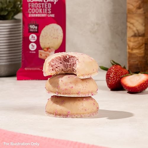 QUEST NUTRITION FROSTED STRAWBERRY CAKE COOKIES TWIN PACK - LOW SUGAR, HIGH PROTEIN, GLUTEN FREE