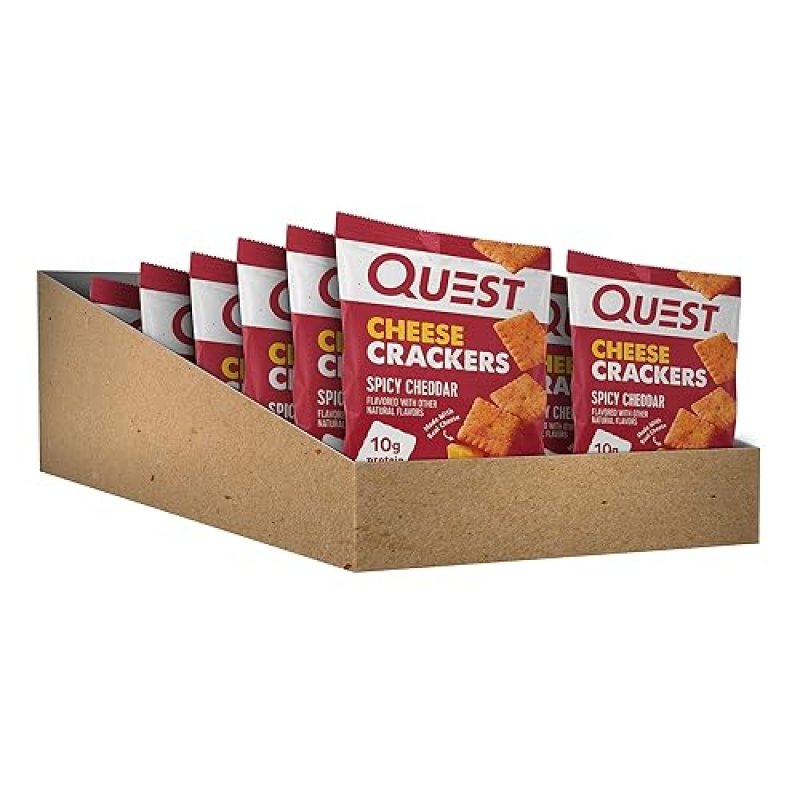 QUEST NUTRITION SPICY CHEDDAR CHEESE CRACKERS - HIGH PROTEIN, LOW CARB, REAL CHEESE - 12 PACK (1.06 OZ)