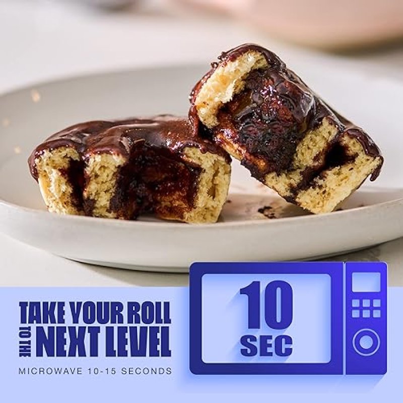 LEGENDARY FOODS 20G PROTEIN WILDBERRY SWEET ROLL BARS - LOW CARB MEAL REPLACEMENT SNACK, GLUTEN FREE, KETO & DIABETIC FRIENDLY - 8 PACK (CHOCOLATE)