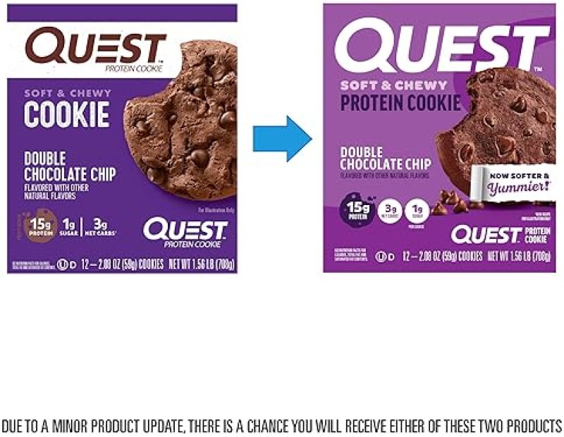 QUEST SOFT & CHEWY DOUBLE CHOCOLATE CHIP PROTEIN COOKIE (12-PACK)