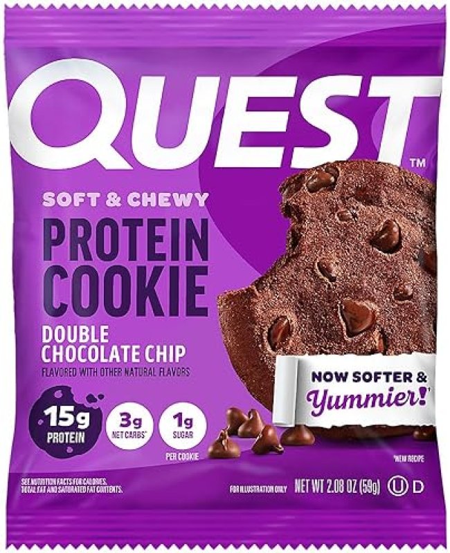 QUEST SOFT & CHEWY DOUBLE CHOCOLATE CHIP PROTEIN COOKIE (12-PACK)