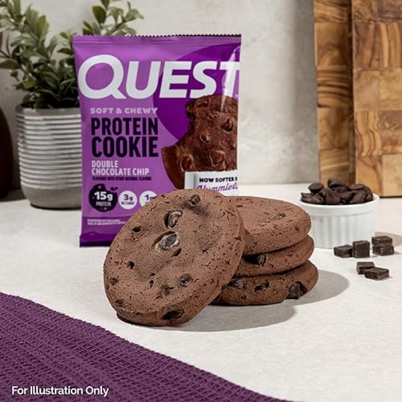 QUEST SOFT & CHEWY DOUBLE CHOCOLATE CHIP PROTEIN COOKIE (12-PACK)