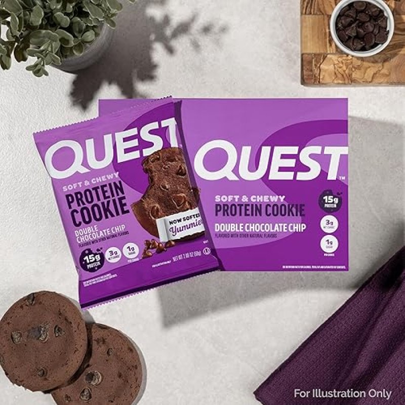 QUEST SOFT & CHEWY DOUBLE CHOCOLATE CHIP PROTEIN COOKIE (12-PACK)