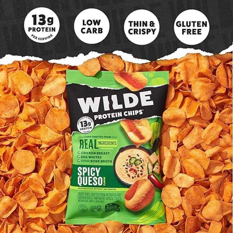 WILDE PROTEIN CHIPS VARIETY PACK - HIGH PROTEIN SNACKS, KETO & GLUTEN-FREE - PACK OF 12