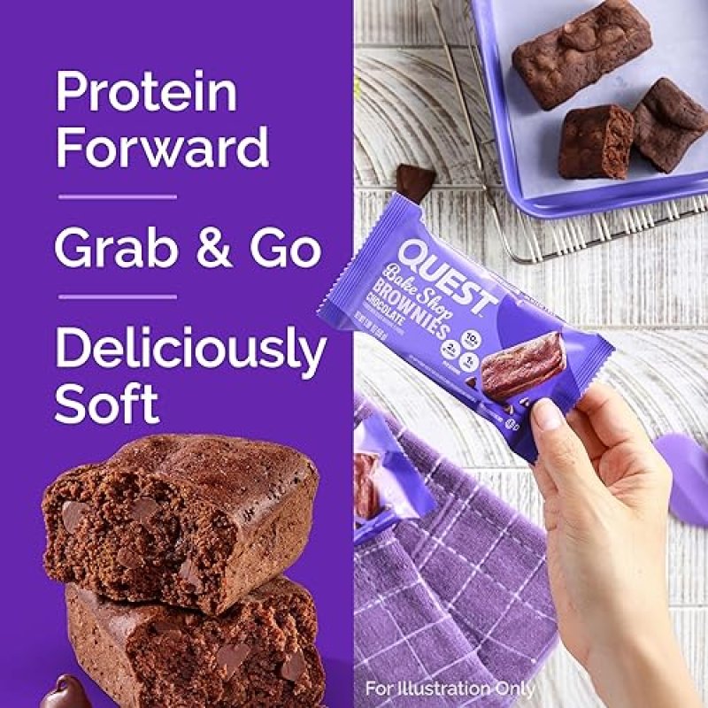 QUEST BAKE SHOP CHOCOLATE BROWNIES - 10G PROTEIN, 2G NET CARBS - 10 COUNT