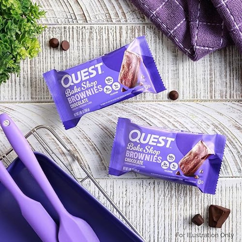 QUEST BAKE SHOP CHOCOLATE BROWNIES - 10G PROTEIN, 2G NET CARBS - 10 COUNT