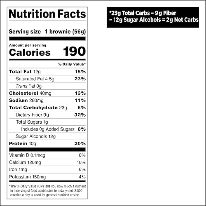 QUEST BAKE SHOP CHOCOLATE BROWNIES - 10G PROTEIN, 2G NET CARBS - 10 COUNT