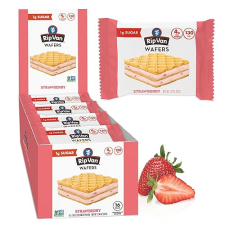 RIP VAN STRAWBERRY KETO WAFER COOKIES - VEGAN SNACKS - NON GMO, LOW SUGAR & CALORIE - 16 COUNT
