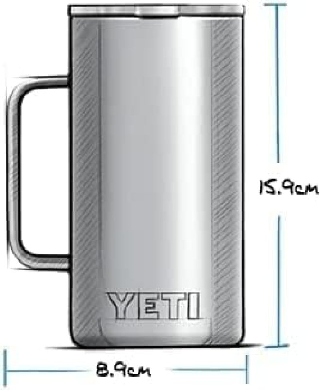 YETI 24 OZ MUG: VACUUM INSULATED STAINLESS STEEL WITH MAGSLIDER LID