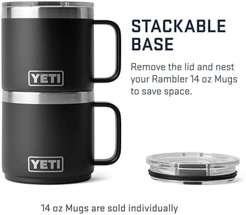 YETI 14 OZ STACKABLE MUG, INSULATED STAINLESS STEEL WITH MAGSLIDER LID