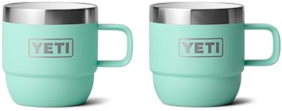 YETI 6 OZ STACKABLE STAINLESS STEEL ESPRESSO/COFFEE MUG, VACUUM INSULATED, 2 PACK