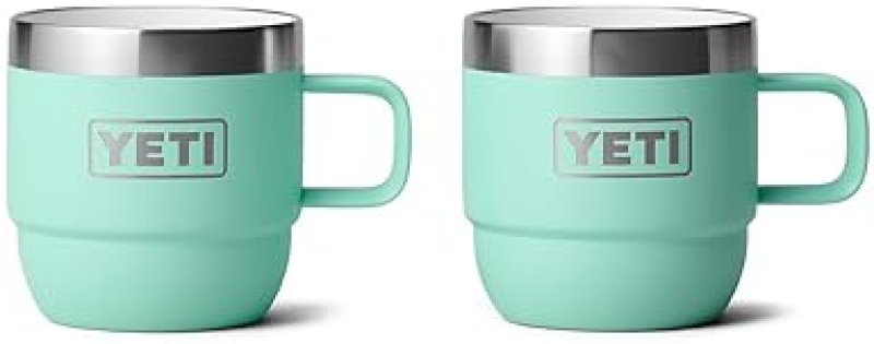 YETI 6 OZ STACKABLE STAINLESS STEEL ESPRESSO/COFFEE MUG, VACUUM INSULATED, 2 PACK