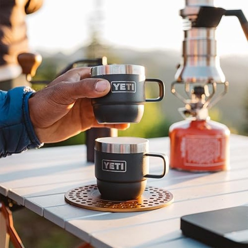 YETI 6 OZ STACKABLE STAINLESS STEEL ESPRESSO/COFFEE MUG, VACUUM INSULATED, 2 PACK