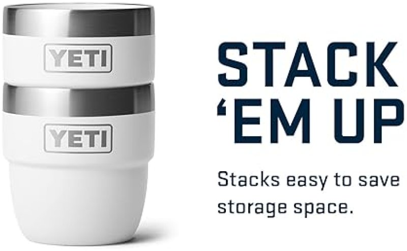 YETI STAINLESS STEEL ESPRESSO/COFFEE CUP SET, 4 OZ, VACUUM INSULATED, STACKABLE - 2 PACK