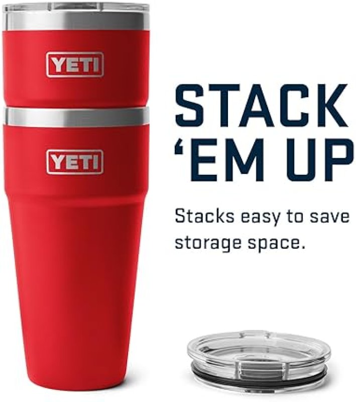 YETI 30 OZ STACKABLE TUMBLER: STAINLESS STEEL, VACUUM INSULATED WITH MAGSLIDER LID