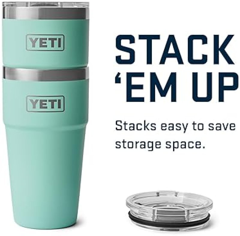 YETI 20 OZ STAINLESS STEEL STACKABLE TUMBLER WITH MAGSLIDER LID