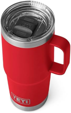 YETI RAMBLER 20 OZ STAINLESS STEEL TRAVEL MUG WITH VACUUM INSULATION & STRONGHOLD LID