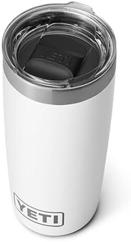 YETI 10 OZ STAINLESS STEEL TUMBLER, VACUUM INSULATED WITH MAGSLIDER LID, WHITE