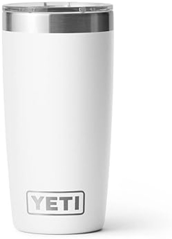 YETI 10 OZ STAINLESS STEEL TUMBLER, VACUUM INSULATED WITH MAGSLIDER LID, WHITE