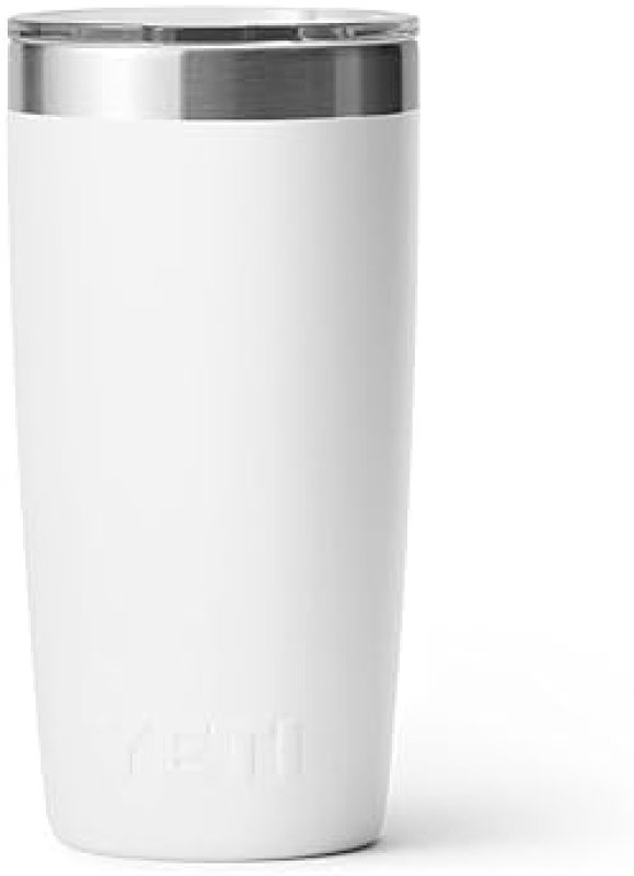 YETI 10 OZ STAINLESS STEEL TUMBLER, VACUUM INSULATED WITH MAGSLIDER LID, WHITE