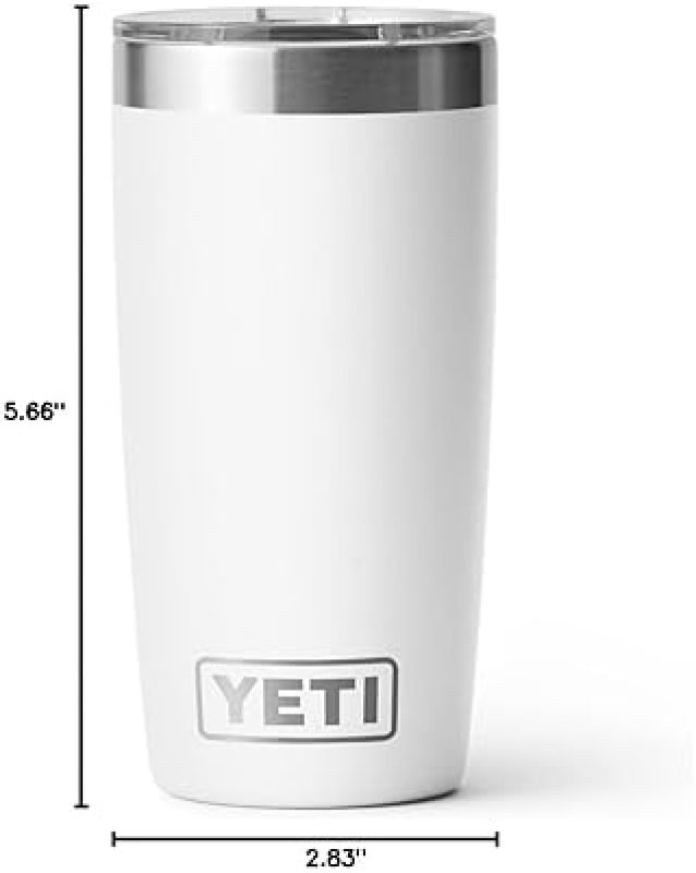 YETI 10 OZ STAINLESS STEEL TUMBLER, VACUUM INSULATED WITH MAGSLIDER LID, WHITE