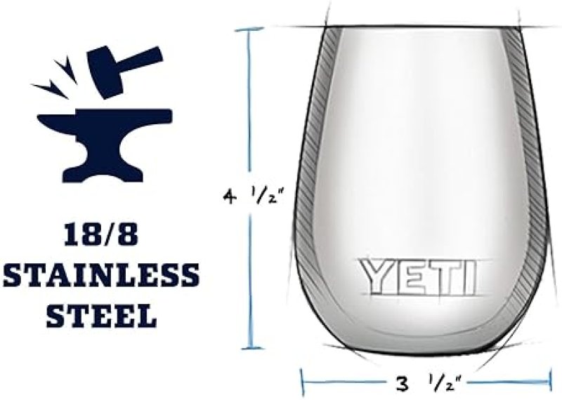 YETI RAMBLER 10 OZ WINE TUMBLER: VACUUM INSULATED STAINLESS STEEL WITH MAGSLIDER LID