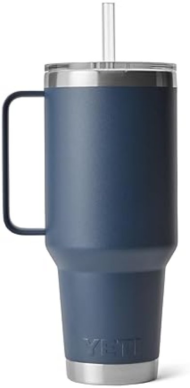 YETI RAMBLER 42 OZ TUMBLER WITH HANDLE, STRAW LID, NAVY