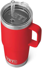 YETI RAMBLER 25 OZ TUMBLER WITH HANDLE AND STRAW LID - STAINLESS STEEL TRAVEL MUG