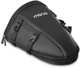 MOSISO WATERPROOF MOTORCYCLE TAIL BAG, 10L MULTIFUNCTIONAL STORAGE SADDLE BAG, BLACK
