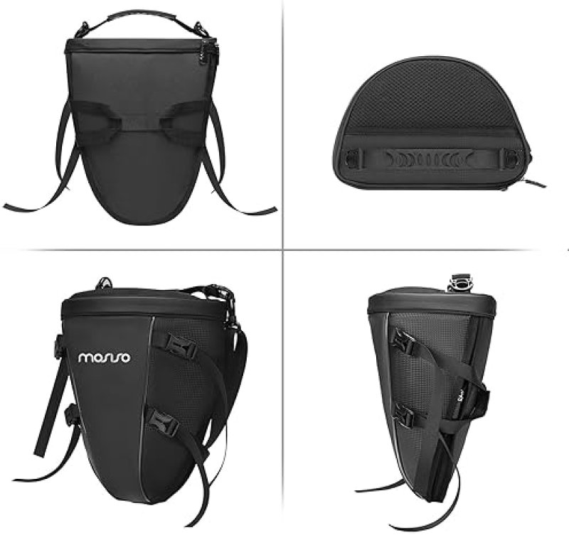 MOSISO WATERPROOF MOTORCYCLE TAIL BAG, 10L MULTIFUNCTIONAL STORAGE SADDLE BAG, BLACK