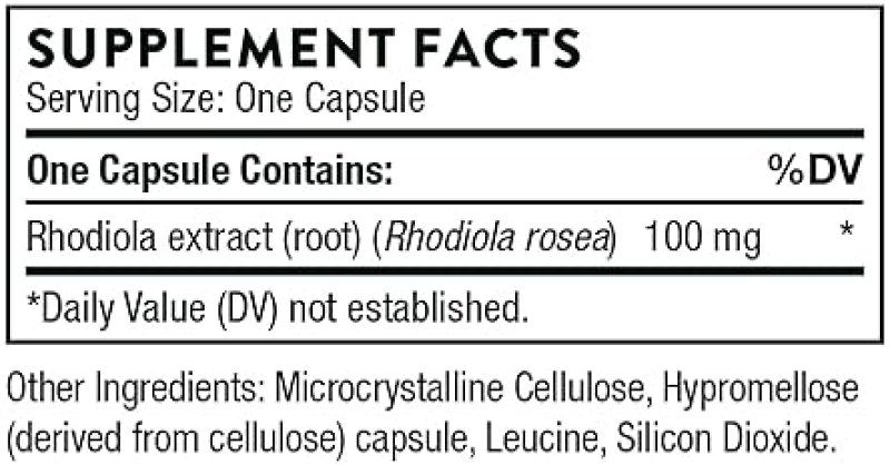 THORNE RHODIOLA CAPSULES - STRESS RELIEF & SLEEP AID - 60 CAPSULES