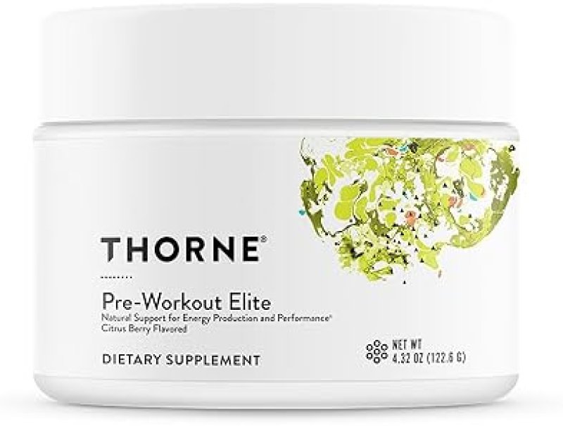 THORNE PRE-WORKOUT ELITE - CITRUS BERRY FLAVORED - NSF CERTIFIED - 4.32 OZ - ENERGY & PERFORMANCE SUPPORT