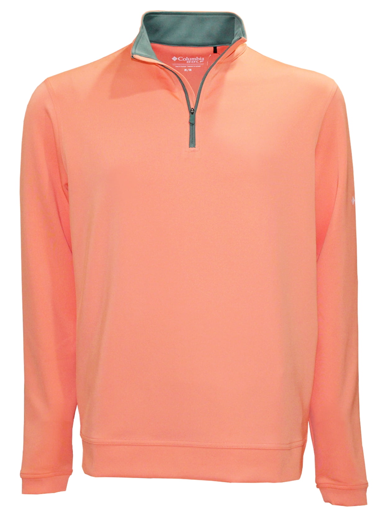 COLUMBIA MEN'S WICKHAM HILLS 1/4-ZIP GOLF PULLOVER, X-LARGE BRIGHT PEACH