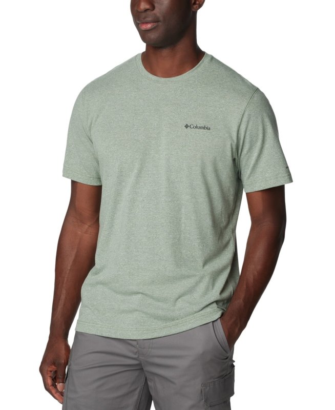 COLUMBIA MEN'S GREEN SOLID SHORT SLEEVE T-SHIRT, SIZE SMALL