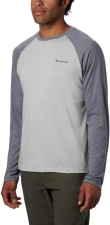 COLUMBIA MEN'S THISTLETOWN PARK RAGLAN TEE IN COLUMBIA GREY HEATHER, SIZE MEDIUM