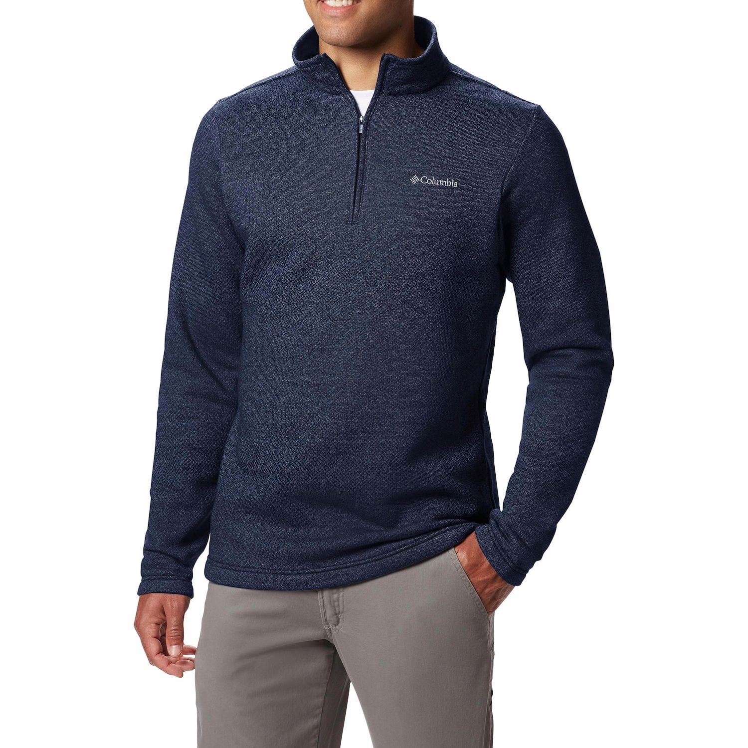 COLUMBIA MEN'S HART MOUNTAIN FLEECE QUARTER-ZIP PULLOVER - COLLEGIATE NAVY, SIZE M