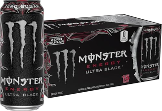 MONSTER ENERGY ULTRA BLACK SUGAR-FREE ENERGY DRINK 16OZ (15-PACK)