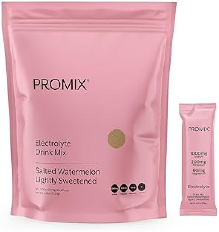 PROMIX ELECTROLYTE POWDER PACKETS - HIMALAYAN PINK SALT, MAGNESIUM, POTASSIUM, VITAMIN C - SALTED WATERMELON FLAVOR - 30 SERVINGS