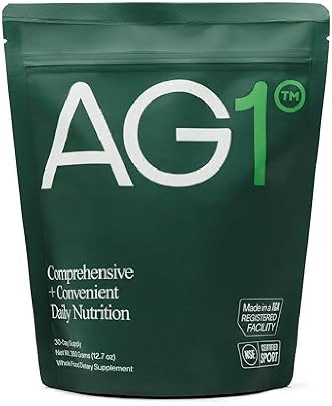 AG1 GREENS POWDER REFILL POUCH – 75 VITAMINS, MULTIVITAMIN & PROBIOTIC | GUT HEALTH SUPPORT | VEGAN,