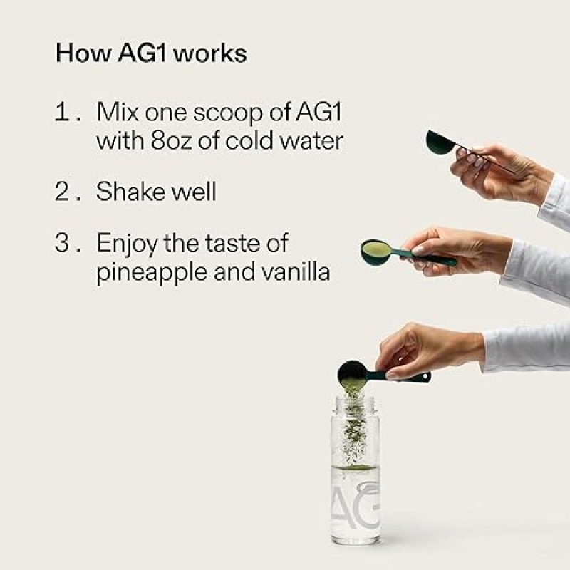AG1 GREENS POWDER REFILL POUCH – 75 VITAMINS, MULTIVITAMIN & PROBIOTIC | GUT HEALTH SUPPORT | VEGAN,