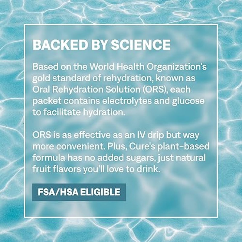 CURE HYDRATION PLANT-BASED ELECTROLYTE DRINK MIX WITH COCONUT WATER | NO ADDED SUGAR | FSA & HSA ELIGIBLE | NON-GMO | VEGAN | 28 SERVINGS - BERRY POMEGRANATE