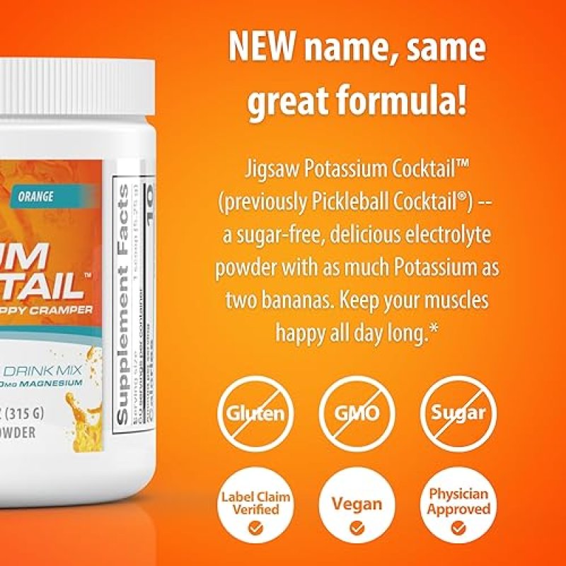 JIGSAW HEALTH POTASSIUM COCKTAIL | ORANGE FLAVOR | 60 SERVINGS