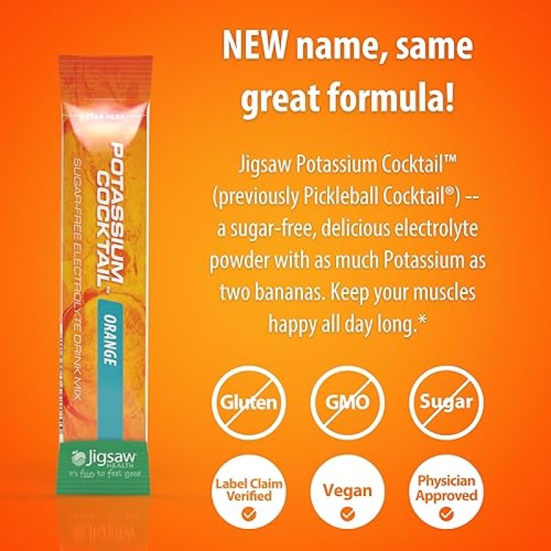 JIGSAW HEALTH ORANGE POTASSIUM COCKTAIL | 60 SERVINGS (PACKETS)