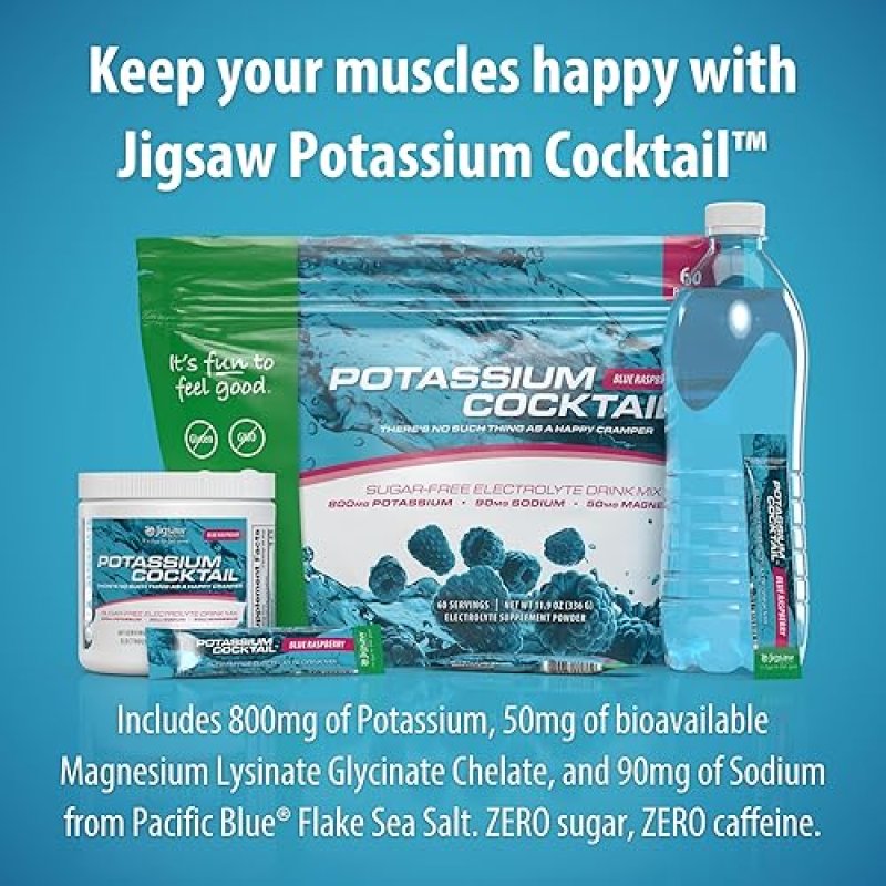 JIGSAW HEALTH POTASSIUM COCKTAIL BLUE RASPBERRY FLAVOR 60 SERVINGS (PACKETS)
